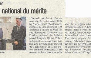 Christophe ROZIER reçoit la médaille du mérite