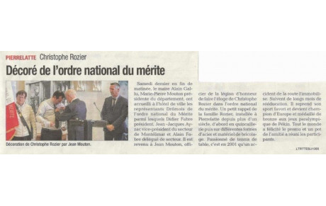 Christophe ROZIER reçoit la médaille du mérite