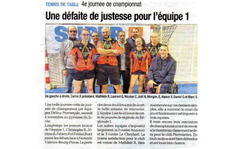 4ème JOURNEE CHMPIONNAT PAR EQUIPES